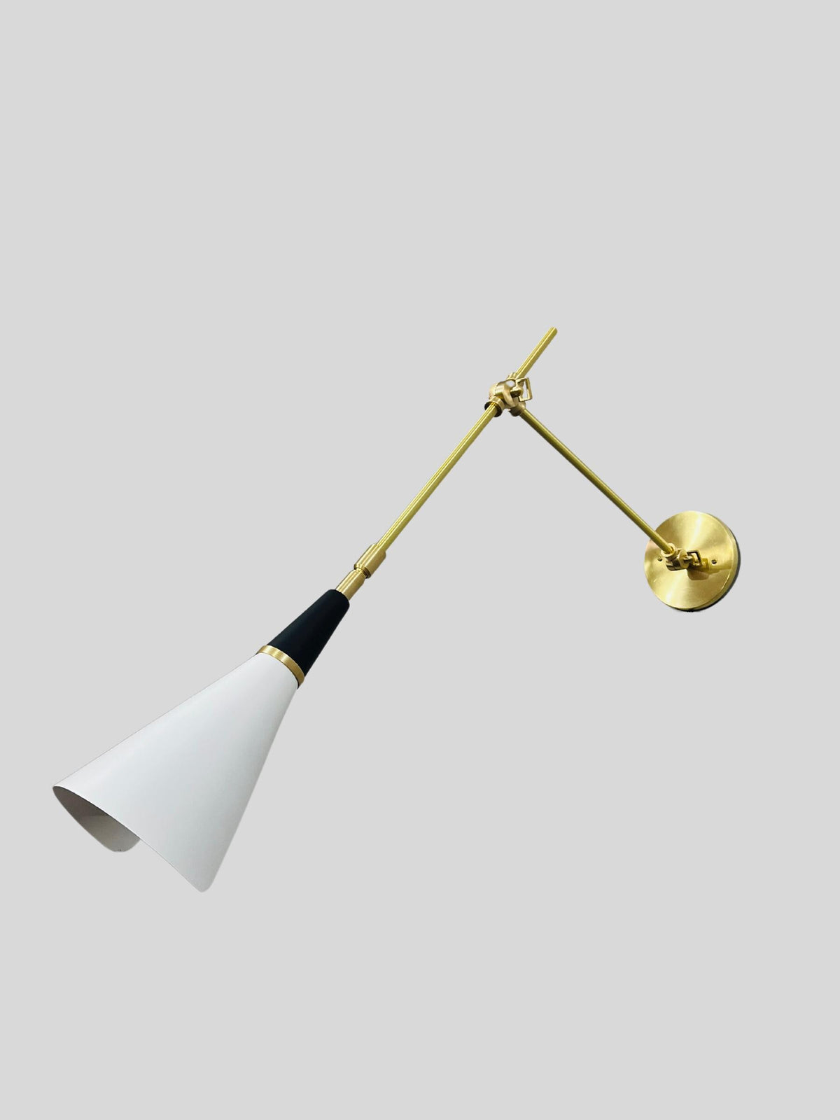 Mid Century Brass Adjustable Wall Sconce, Sputnik Light