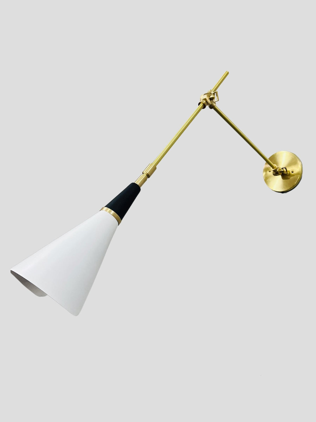 Mid Century Brass Adjustable Wall Sconce, Sputnik Light