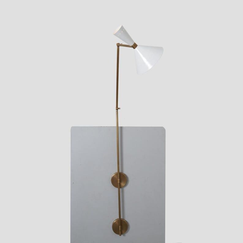 Mid Century Italian Style Brass Articulated Wall Sconce