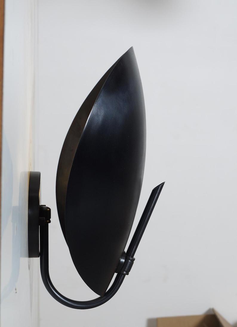 Mid Century Brass Wall Sconce - Articulating Curved Bedside Lamp