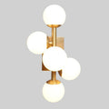 Mid Century Raw Brass Sputnik Wall Sconce – Five Glass Globe Light
