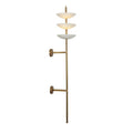 Raw Brass Sputnik Wall Sconce - Mid Century 3-Shade Light Fixture
