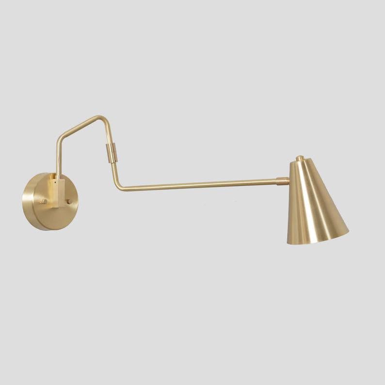 Stilnovo Style Brass Wall Sconce - Articulated Mid Century Lamp