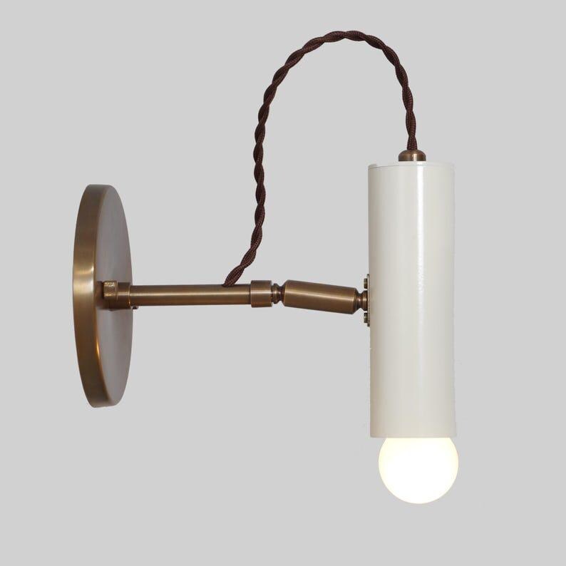 Mid Century Brass Pivot Wall Sconce, Single Light