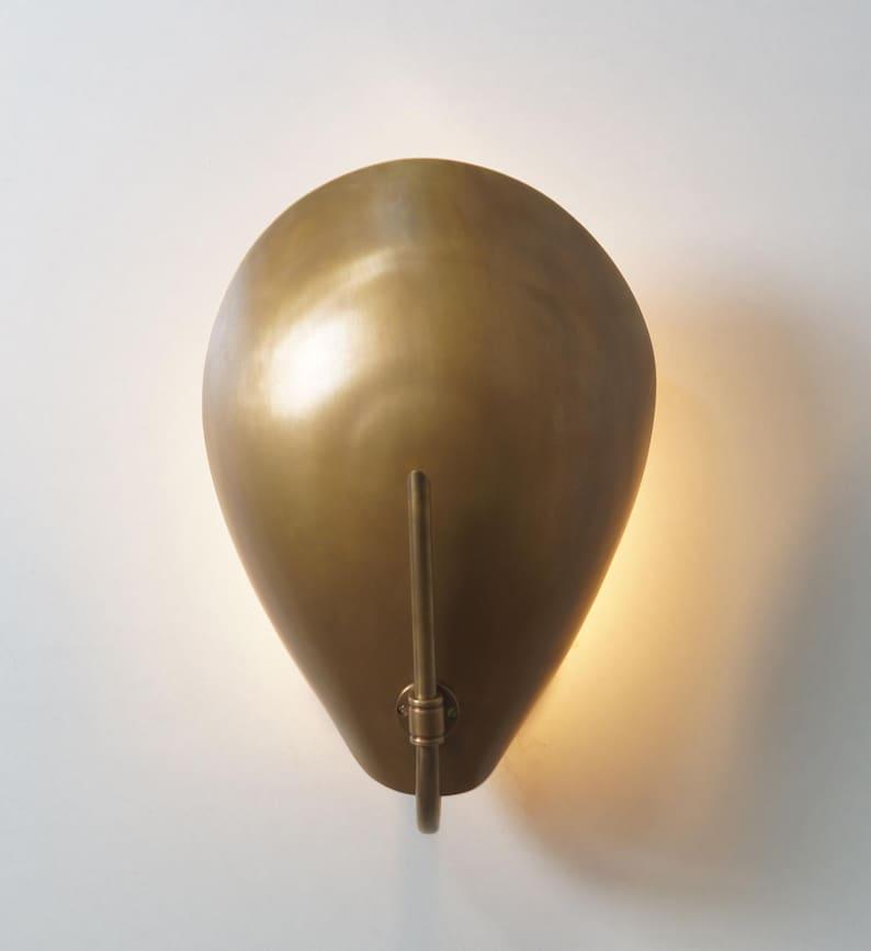Curved Shade Brass Wall Sconce - Bedside Light Fixture