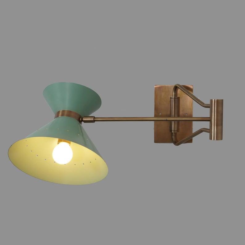 Mid Century Italian Brass Articulated Wall Sconce