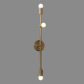 Mid-Century Modern Raw Brass Finish Three-Light  Sputnik Wall Sconce Bedroom Fixture