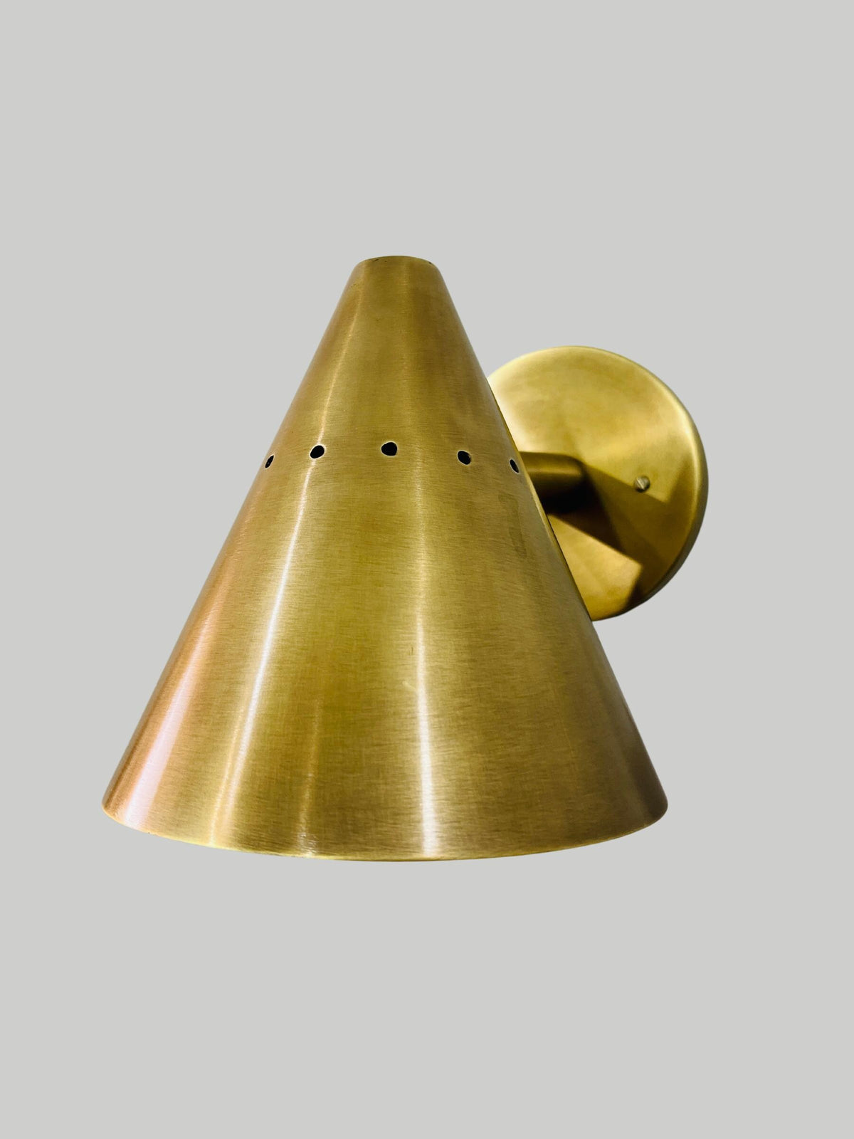 Mid Century Raw Brass Cone Wall Sconce – Italian Bedroom Light Fixture