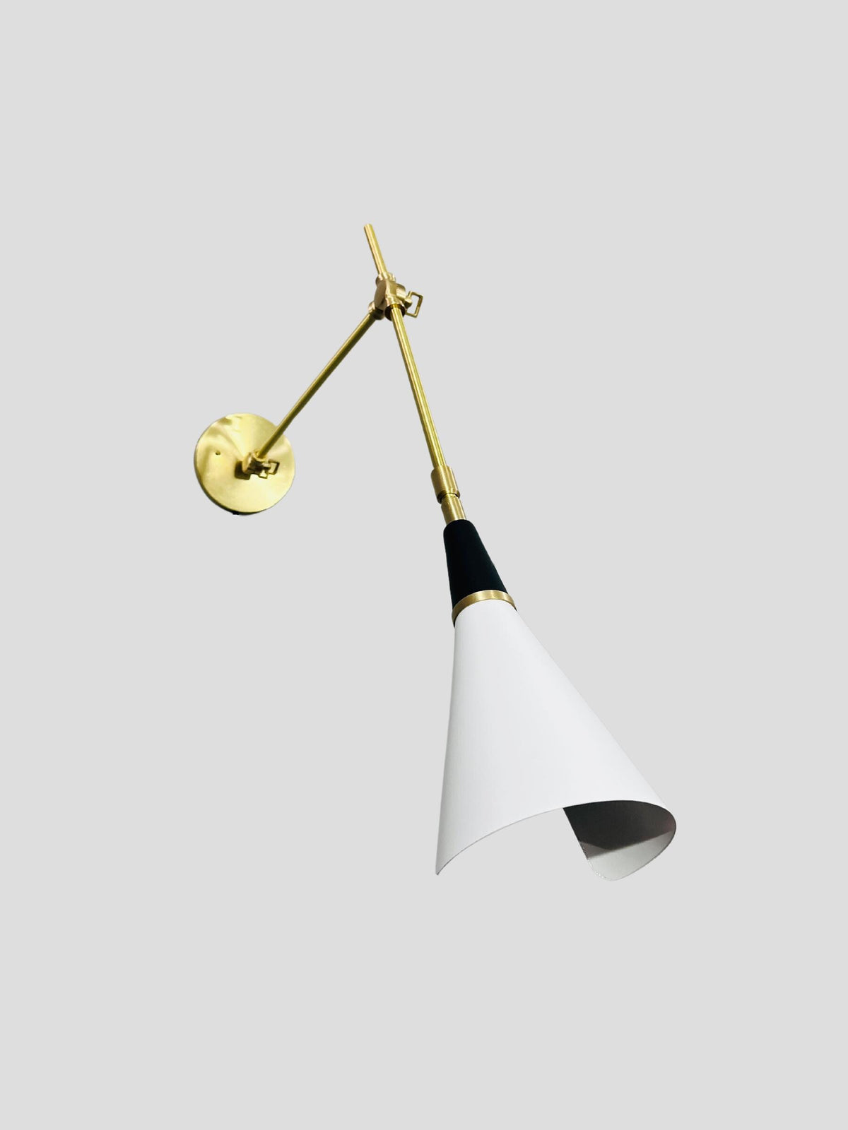 Mid Century Brass Adjustable Wall Sconce, Sputnik Light