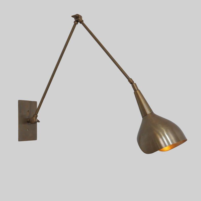 Mid Century Style Articulated Brass Wall Sconce
