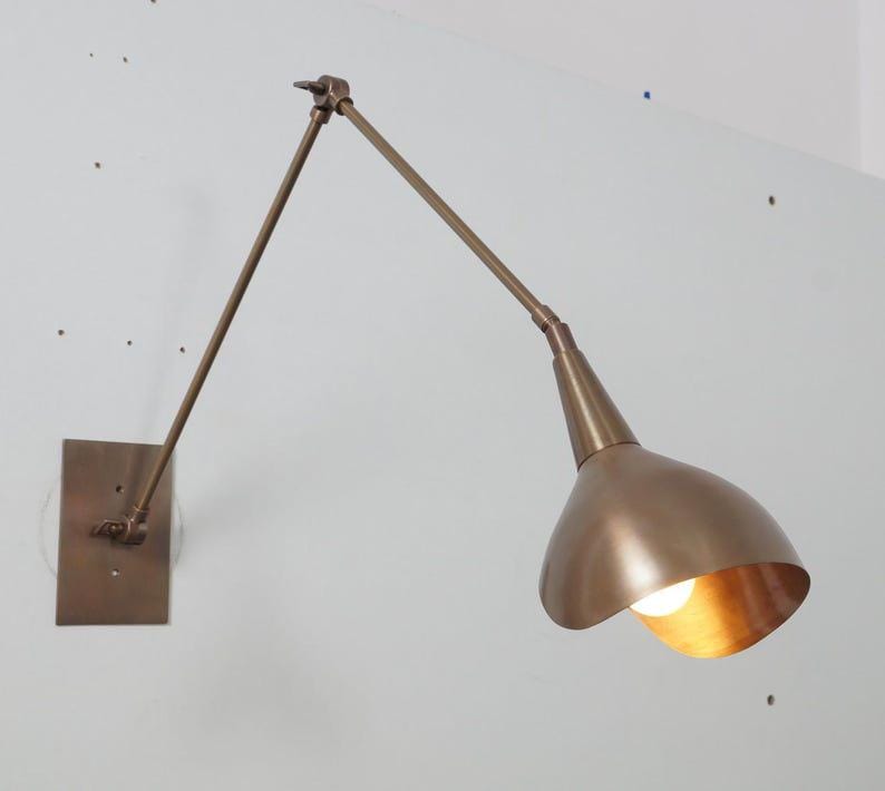 Mid Century Style Articulated Brass Wall Sconce