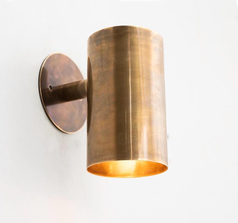 Stilnovo Style Brass Tube Wall Sconce, Bedside Light