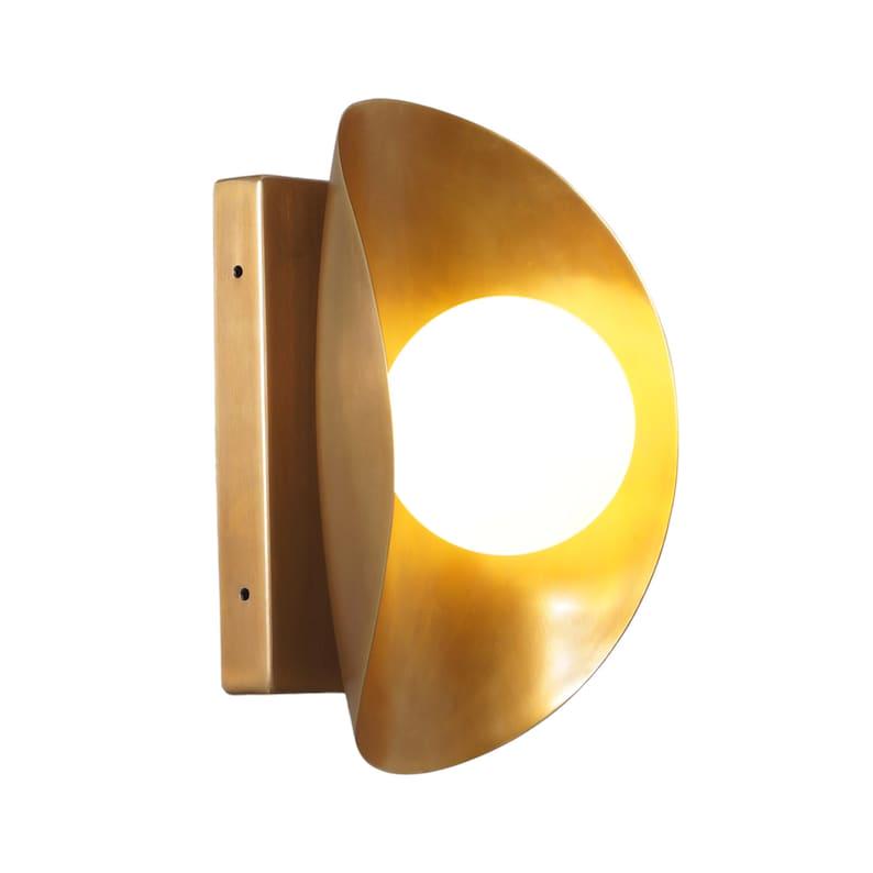 Mid Century Brass Wall Sconce with Glass Globe