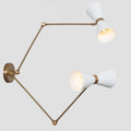 Mid Century Style Articulated Brass Double Shade Wall Sconce