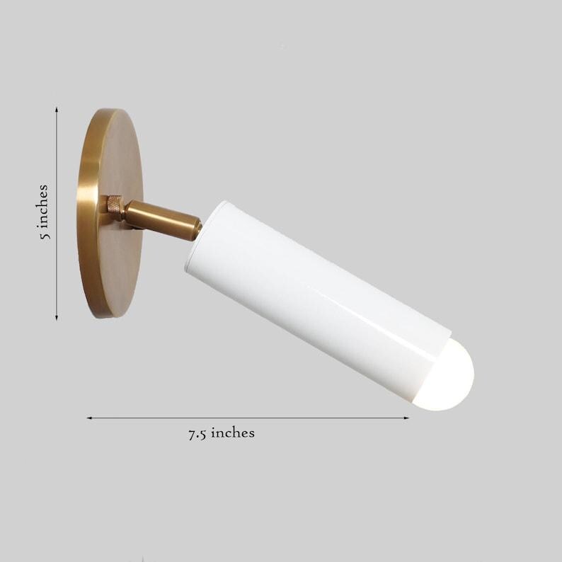 Mid-Century Brass Pivot Wall Sconce - Single Light Fixture