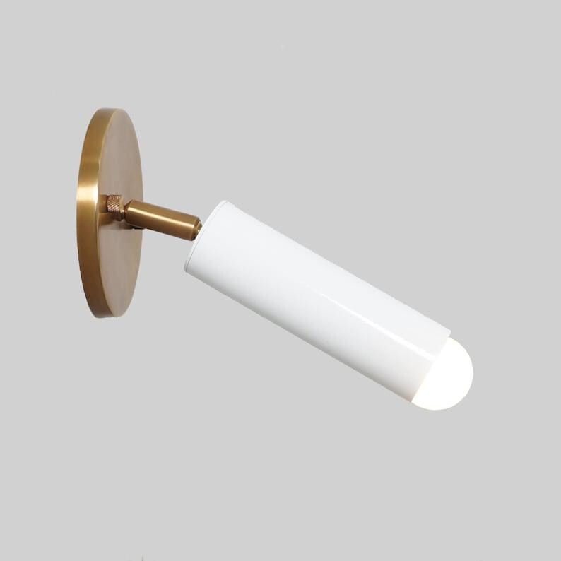 Mid-Century Brass Pivot Wall Sconce - Single Light Fixture