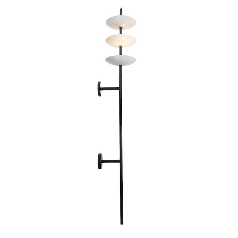 Raw Brass Sputnik Wall Sconce - Mid Century 3-Shade Light Fixture