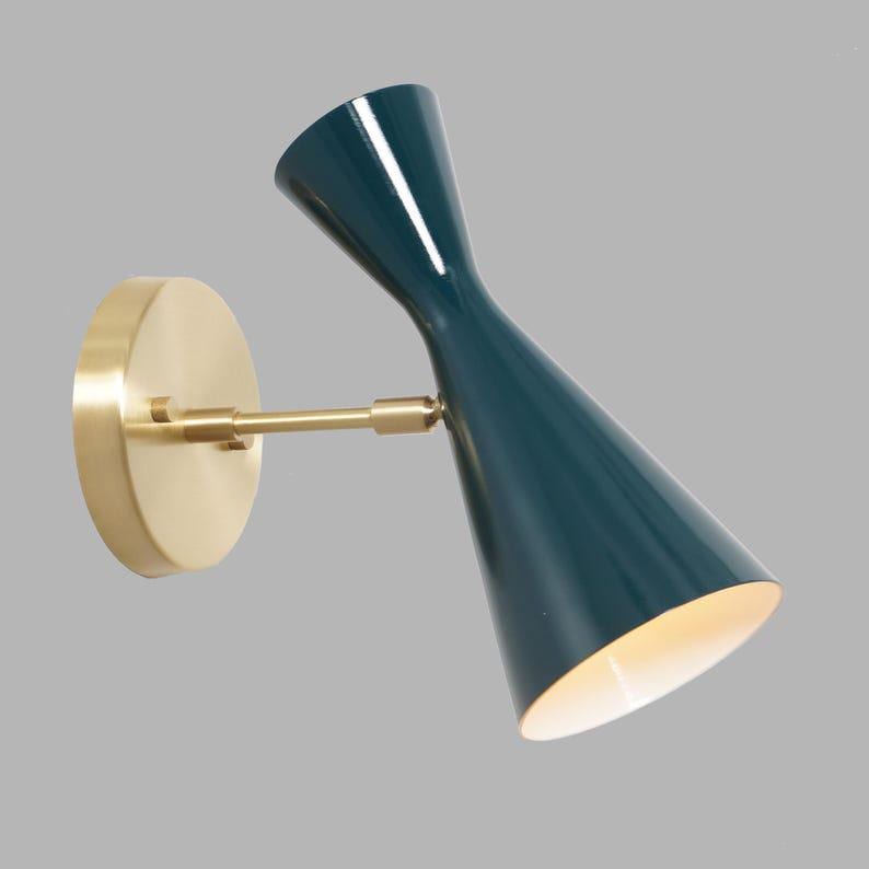 Mid Century Stilnovo Style Brass Pivot Wall Sconce