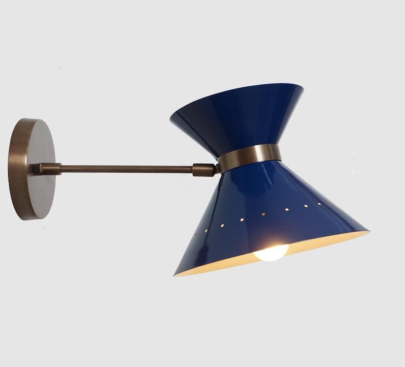 Mid Century Italian Style Brass Pivot Wall Sconce