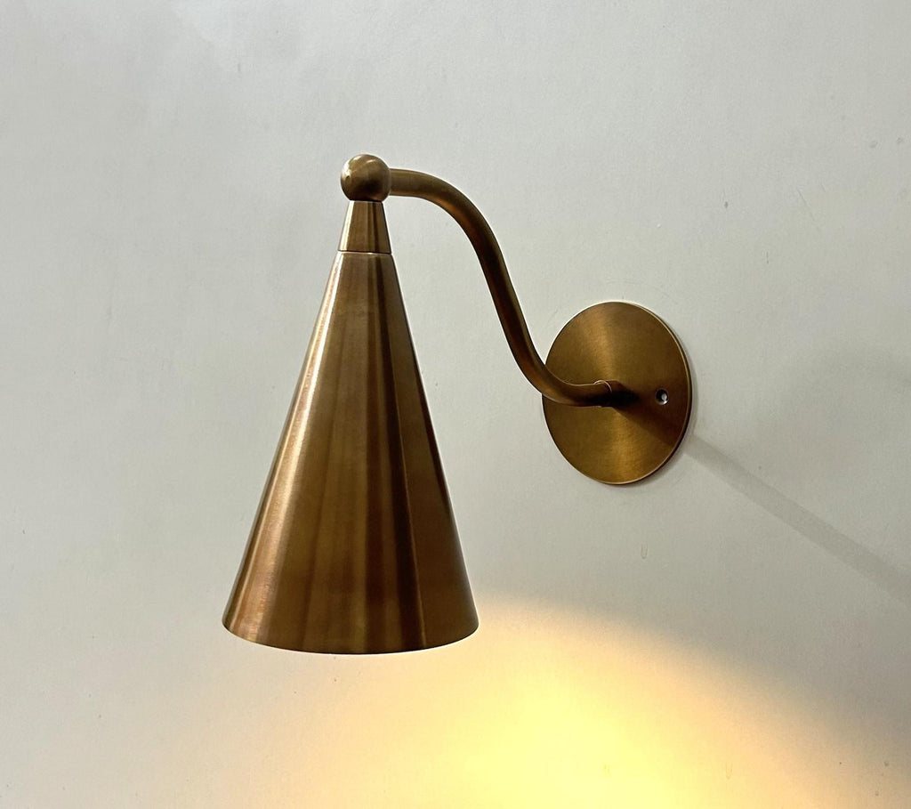 Raw Brass Wall Light: Mid-Century Modern Lamp