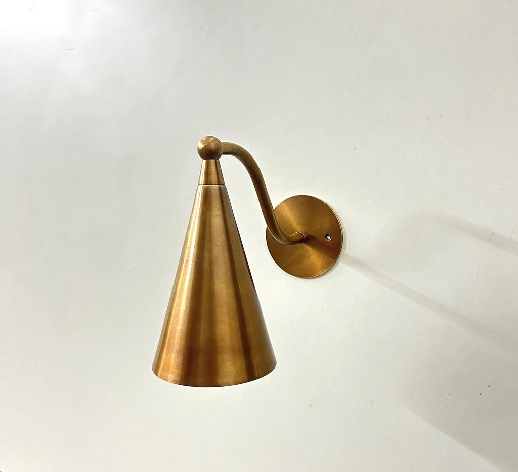 Raw Brass Wall Light: Mid-Century Modern Lamp