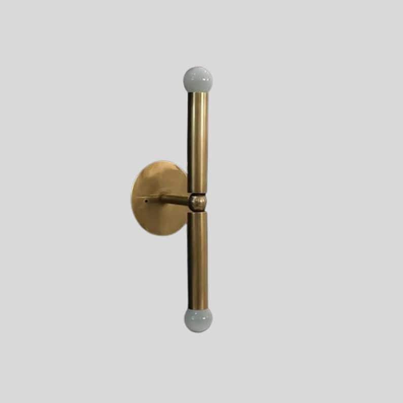Mid Century Cylindrical Brass Wall Sconce Pair – Italian Fixtures