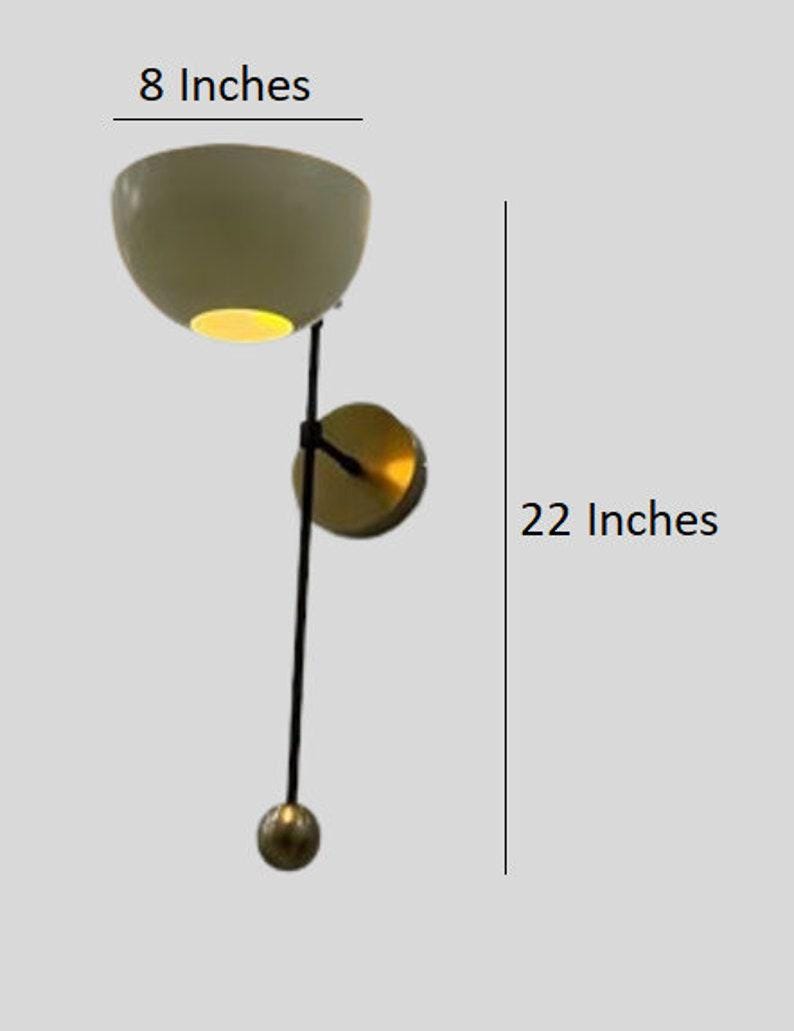Mid Century Brass Wall Sconce Pair – Raw Brass & Matte White Shade