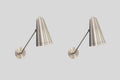 Pair Mid Century Italian Wall Sconce – Brushed Chrome Cone Shade