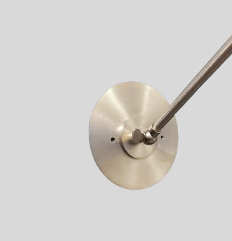 Pair Mid Century Italian Wall Sconce – Brushed Chrome Cone Shade