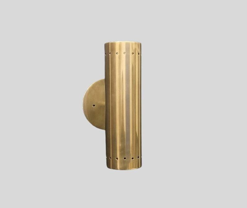 Mid Century Raw Brass Wall Sconce Pair – Italian Bedroom Vanity Lights