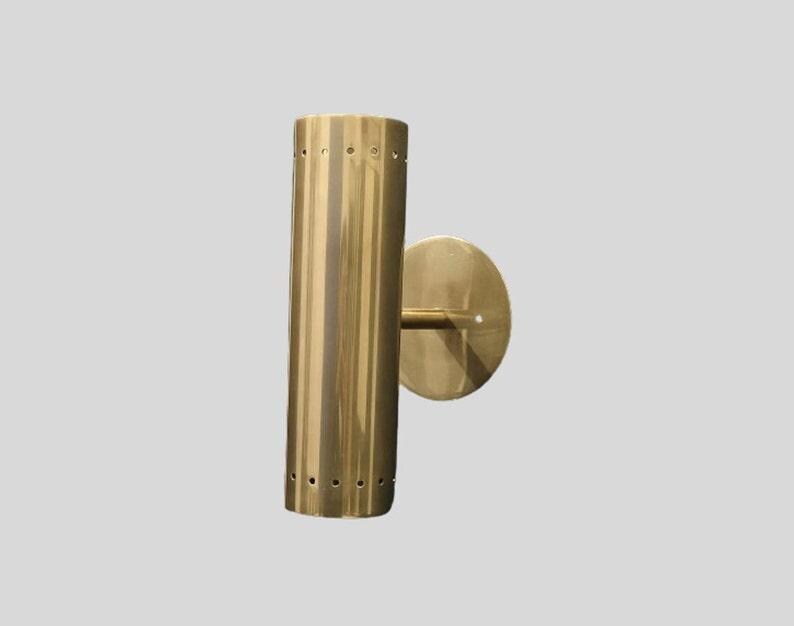 Mid Century Raw Brass Wall Sconce Pair – Italian Bedroom Vanity Lights