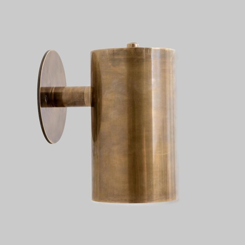 Stilnovo Style Brass Tube Wall Sconce, Bedside Light