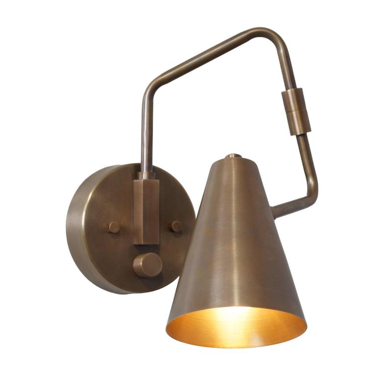Mid Century Articulated Brass Wall Sconce, Style Light Fixture