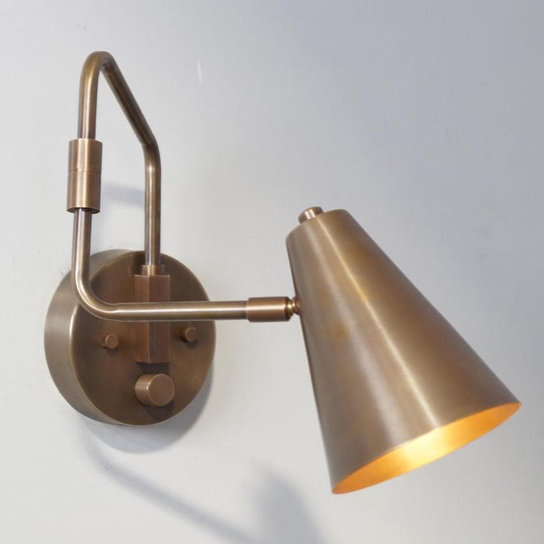 Mid Century Articulated Brass Wall Sconce, Style Light Fixture