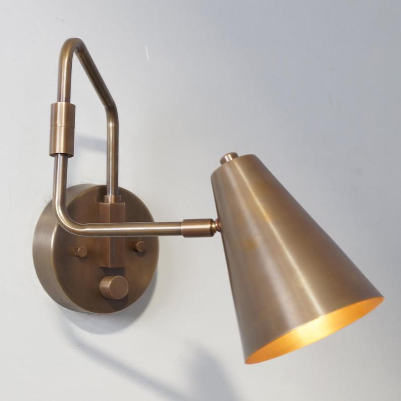 Mid Century Articulated Brass Wall Sconce, Style Light Fixture