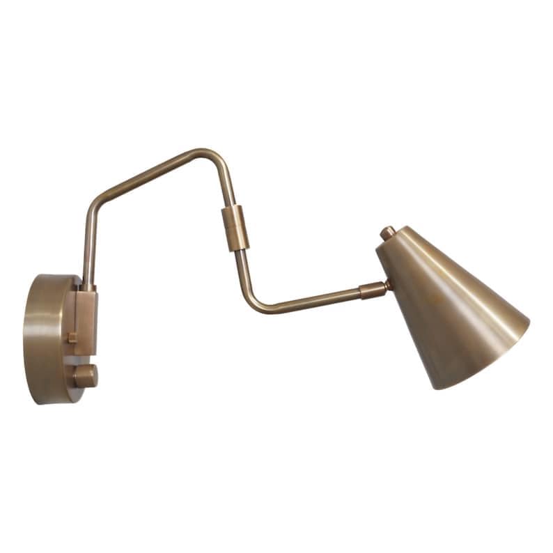 Mid Century Articulated Brass Wall Sconce, Style Light Fixture
