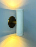 Mid Century White Brass Wall Sconce – Italian Vanity Light