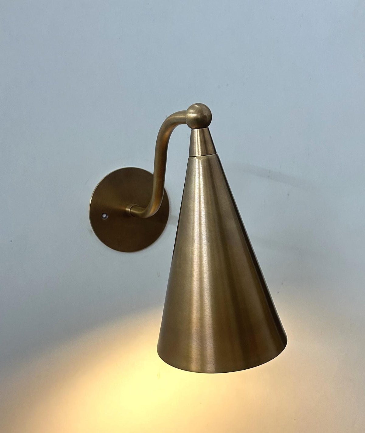Raw Brass Wall Light: Mid-Century Modern Lamp