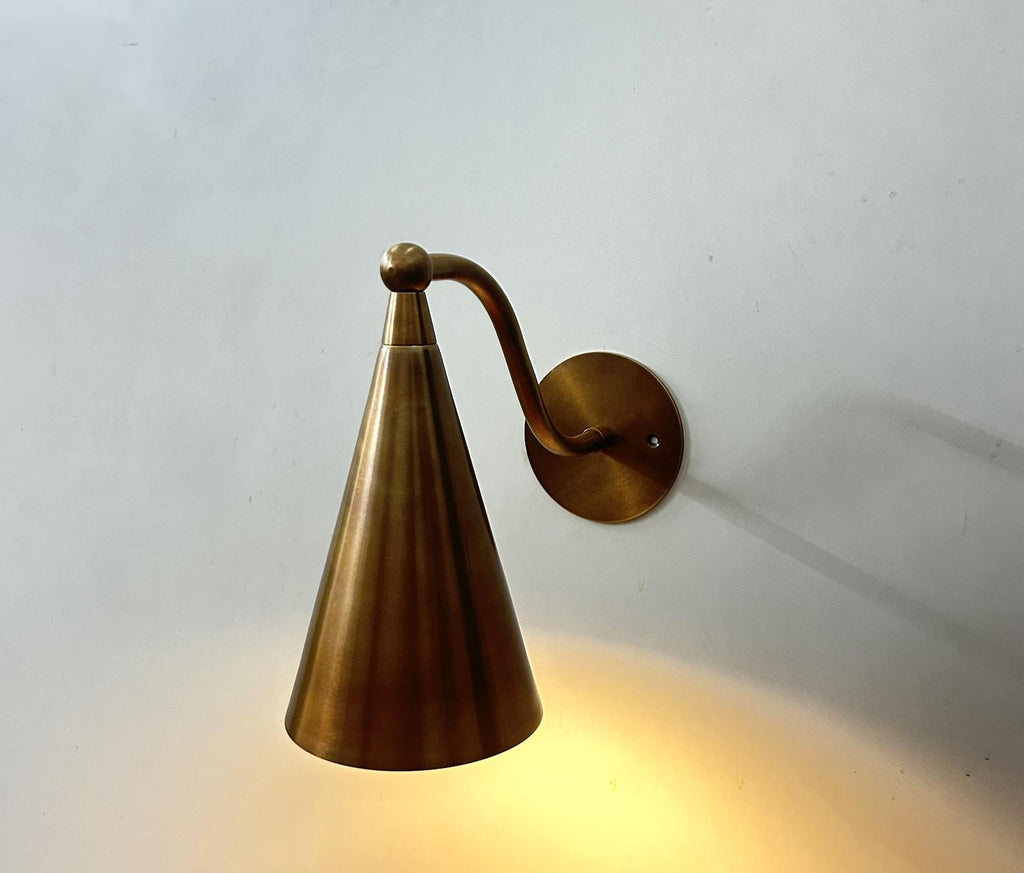 Raw Brass Wall Light: Mid-Century Modern Lamp