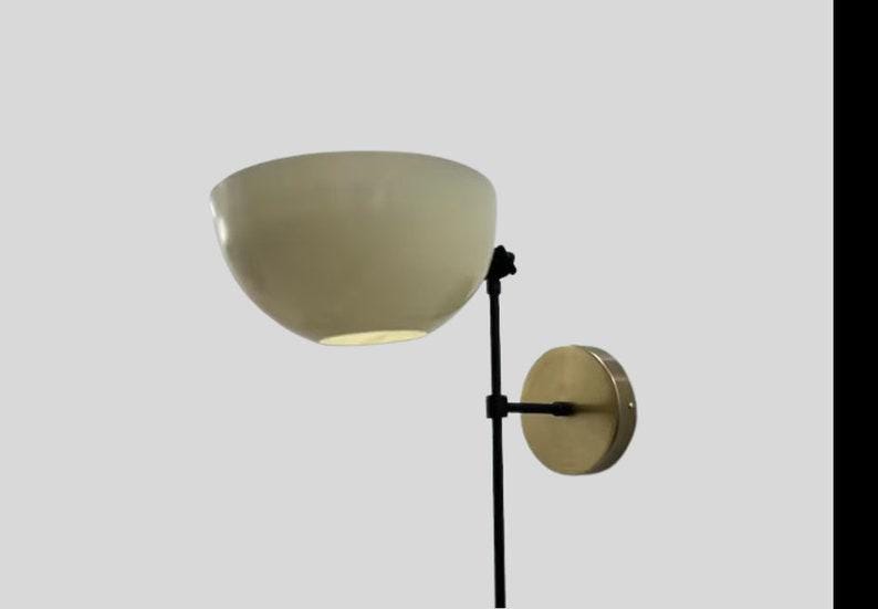 Mid Century Brass Wall Sconce Pair – Raw Brass & Matte White Shade