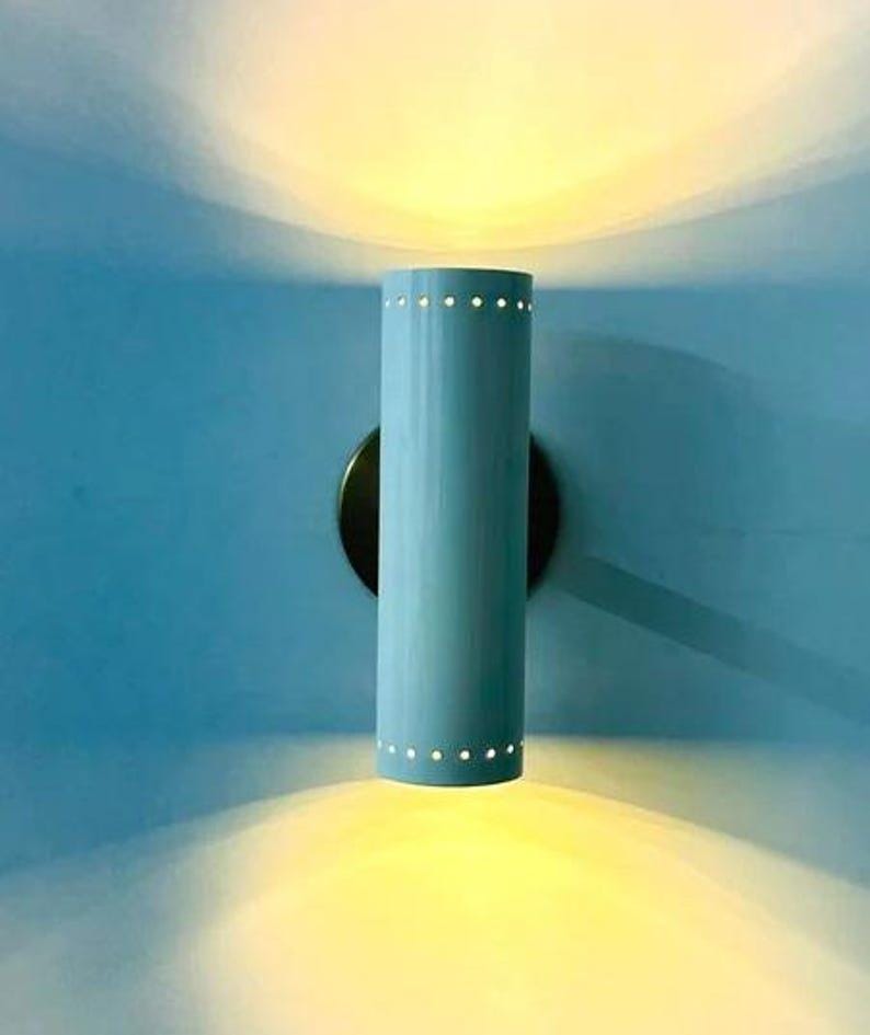 Mid Century White Brass Wall Sconce – Italian Vanity Light