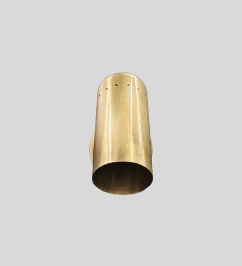 Pair Mid Century Raw Brass Italian Sconce - Handmade Vanity Light