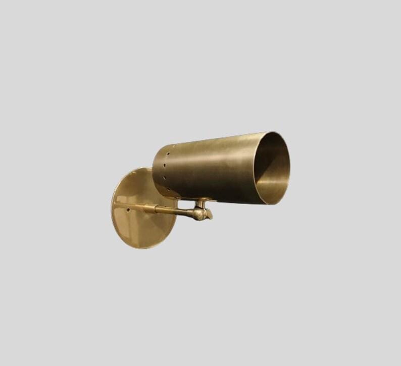 Pair Mid Century Raw Brass Italian Sconce - Handmade Vanity Light