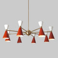 Stilnovo Style Sputnik Chandelier, Eight Arm Brass Fixture