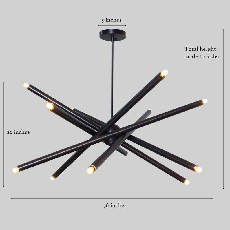 Brass Sputnik Chandelier: Twelve-Light Spiral, Modern Ceiling Fixture