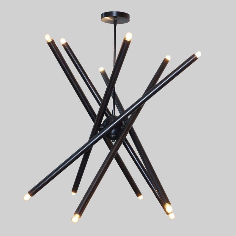 Brass Sputnik Chandelier: Twelve-Light Spiral, Modern Ceiling Fixture