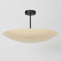 Mid Century Brass Flush Mount Ceiling Light, Perforated Raw Brass Finish