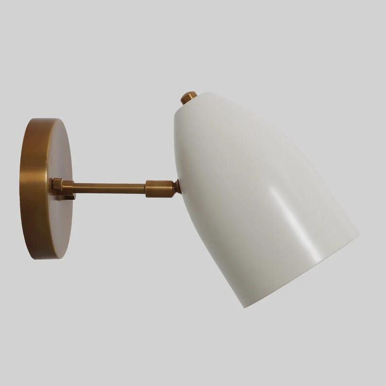 Mid Century Italian Brass Sconce - Articulated Wall Lamp, Bedroom Vanity Light