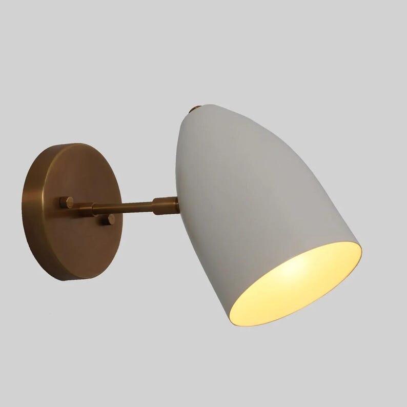 Mid Century Italian Brass Sconce - Articulated Wall Lamp, Bedroom Vanity Light