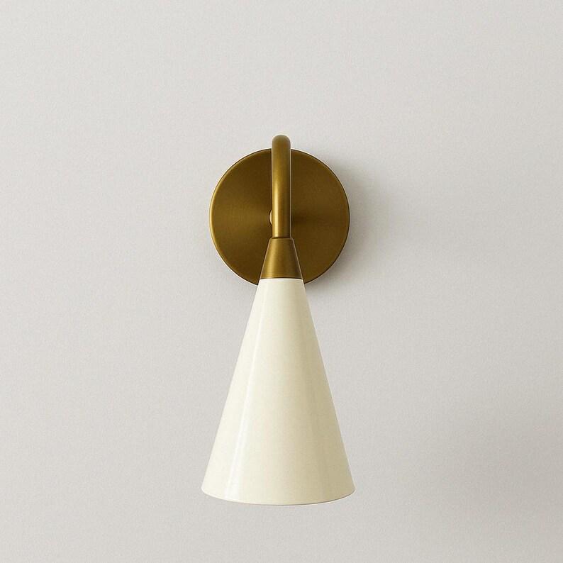 Mid Century Brass Wall Sconce, Italian Style Single Light Fixture